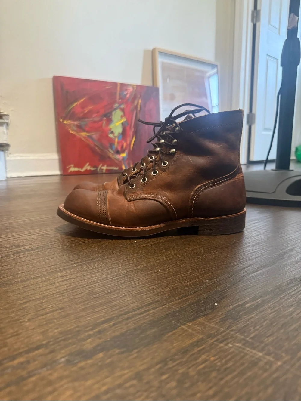 Red Wing Shoes Brown Leather Lace-Up Cap-Toe Boots